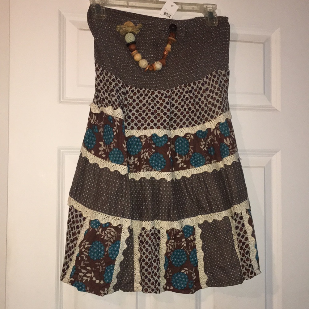 Beaded detailed strapless dress/ top/cover up